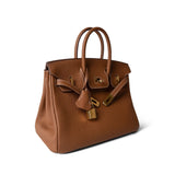 Hermes Handbag Brown Birkin 25 Gold Togo Gold Plated D Stamp - Redeluxe