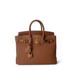 Hermes Handbag Brown Birkin 25 Gold Togo Gold Plated D Stamp - Redeluxe