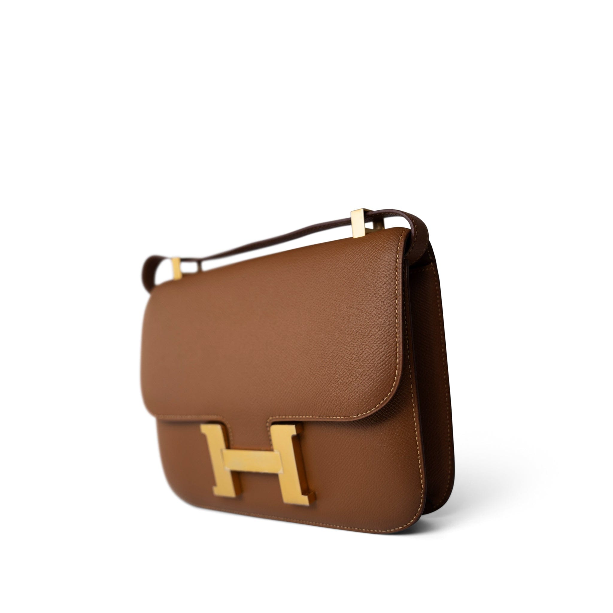 Hermes Handbag Brown Constance 23 Gold Veau Epsom Leather Gold Plated Hardware - Redeluxe