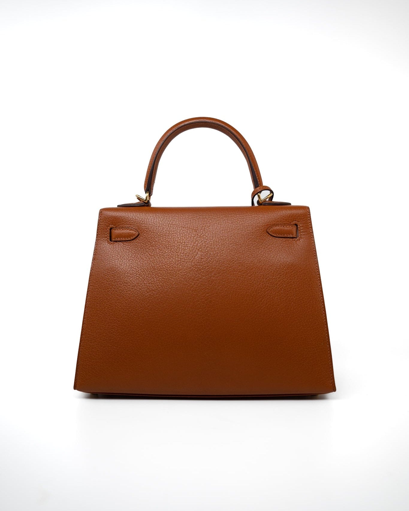 Hermes Handbag Brown Kelly 25 Pain d’Epice Chèvre Mysore Goatskin Gold Plated Hardware Y Stamp - Redeluxe