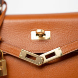 Hermes Handbag Brown Kelly 25 Pain d’Epice Chèvre Mysore Goatskin Gold Plated Hardware Y Stamp - Redeluxe