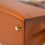 Hermes Handbag Brown Kelly 25 Pain d’Epice Chèvre Mysore Goatskin Gold Plated Hardware Y Stamp - Redeluxe