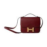 Hermes Handbag Constance / Red Constance 18 Rouge Grenat Veau Epsom Leather Gold Plated A Stamp - Redeluxe