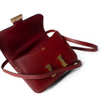 Hermes Handbag Constance / Red Constance 18 Rouge Grenat Veau Epsom Leather Gold Plated A Stamp - Redeluxe