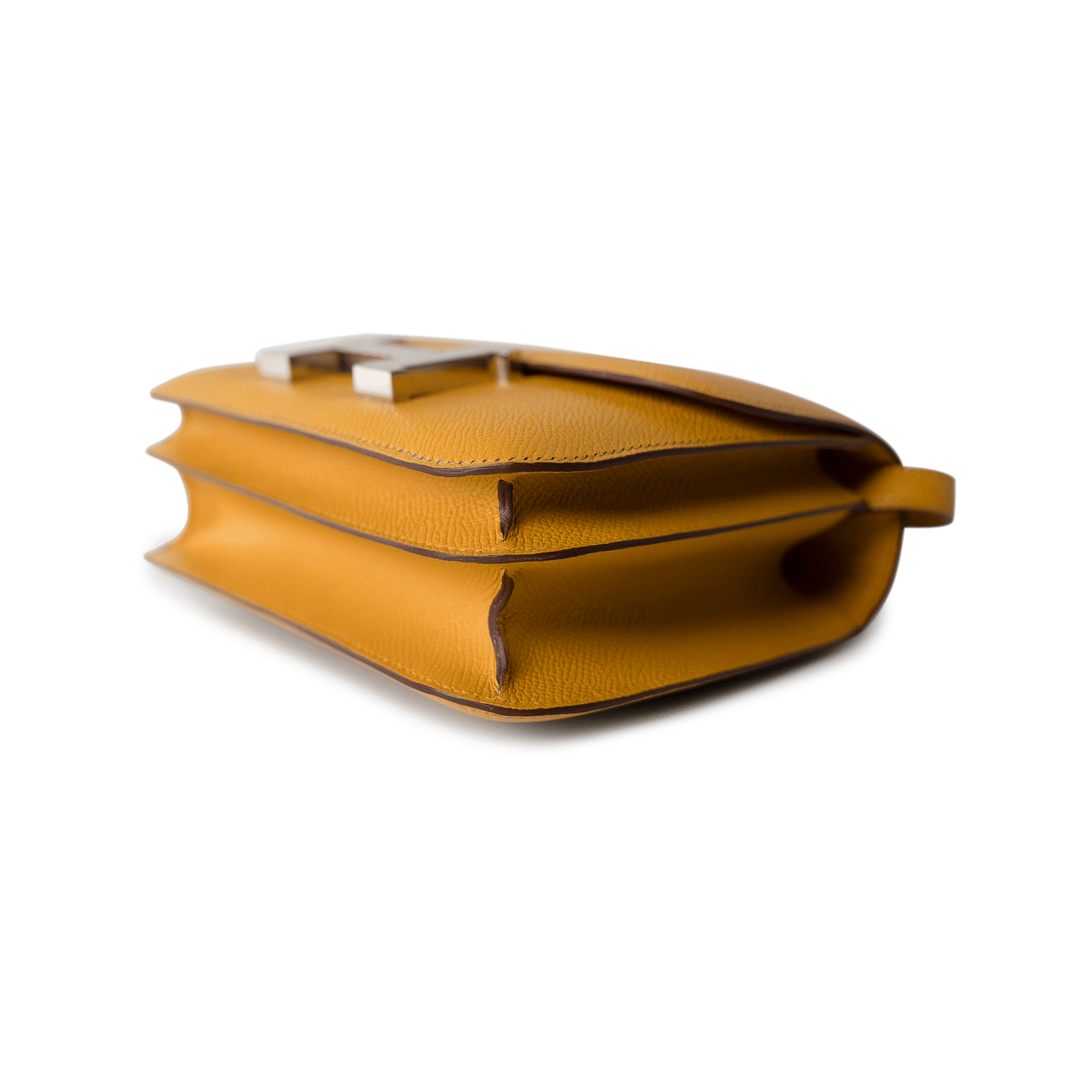 Hermes Handbag Constance / Yellow Hermes Constance 18 Jaune Ambre (Amber Yellow) Palladium Plated Hardware C Stamp - Redeluxe