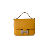 Hermes Handbag Constance / Yellow Hermes Constance 18 Jaune Ambre (Amber Yellow) Palladium Plated Hardware C Stamp - Redeluxe