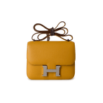 Hermes Handbag Constance / Yellow Hermes Constance 18 Jaune Ambre (Amber Yellow) Palladium Plated Hardware C Stamp - Redeluxe