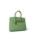 Hermes Handbag Green Birkin Sellier 30 Vert Criquet Epsom Gold Plated Y Stamp - Redeluxe