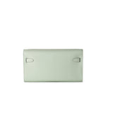 Hermes Handbag Green Kelly Wallet To Go Vert Fizz Epsom Palladium Plated B Stamp - Redeluxe