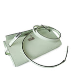 Hermes Handbag Green Kelly Wallet To Go Vert Fizz Epsom Palladium Plated B Stamp - Redeluxe