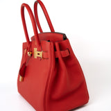 Hermes Handbag Hermes Birkin 30 Rouge de Coeur Togo D Stamp - Redeluxe