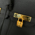 Hermes Handbag Hermes Birkin 35 Black Veau Togo Leather Gold Plated 2021 Z - Redeluxe