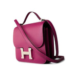 Hermes Handbag Hermes Constance 18 Rose Pourpre Chèvre Leather Palladium Hardware - Redeluxe