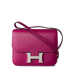 Hermes Handbag Hermes Constance 18 Rose Pourpre Chèvre Leather Palladium Hardware - Redeluxe