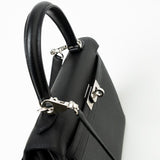 Hermes Handbag Hermes Kelly 25 Black Veau Epsom Leather Palladium Plated 2021 Z - Redeluxe