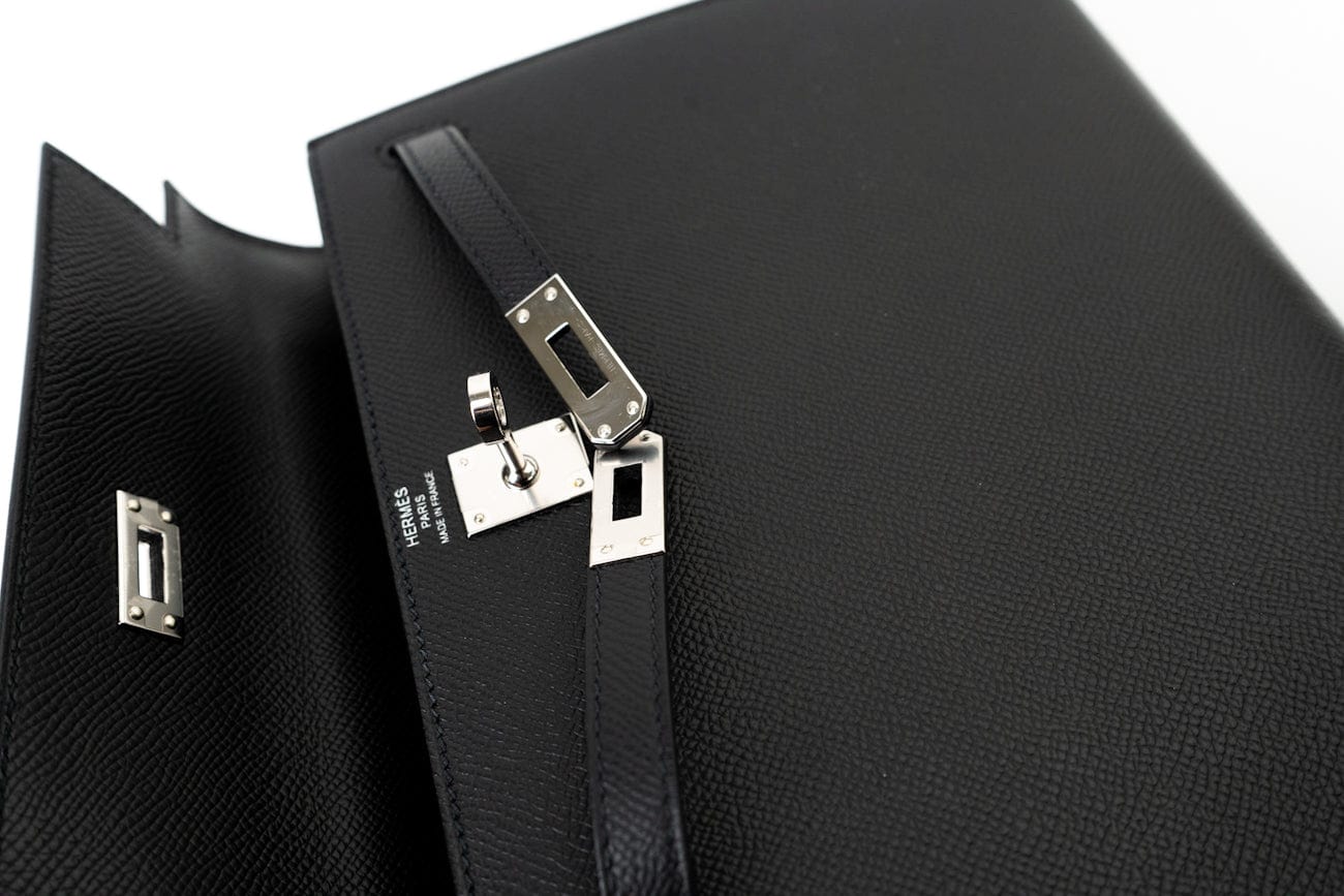 Hermes Handbag Hermes Kelly 25 Black Veau Epsom Leather Palladium Plated 2021 Z - Redeluxe