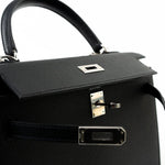 Hermes Handbag Hermes Kelly 25 Black Veau Epsom Leather Palladium Plated 2021 Z - Redeluxe