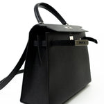 Hermes Handbag Hermes Kelly 25 Black Veau Epsom Leather Palladium Plated 2021 Z - Redeluxe