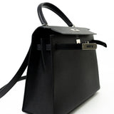 Hermes Handbag Hermes Kelly 25 Black Veau Epsom Leather Palladium Plated 2021 Z - Redeluxe