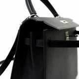 Hermes Handbag Hermes Kelly 25 Black Veau Epsom Leather Palladium Plated 2021 Z - Redeluxe