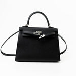 Hermes Handbag Hermes Kelly 25 Black Veau Epsom Leather Palladium Plated 2021 Z - Redeluxe