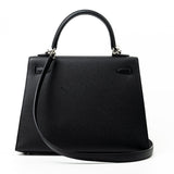 Hermes Handbag Hermes Kelly 25 Black Veau Epsom Leather Palladium Plated 2021 Z - Redeluxe