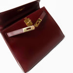 Hermes Handbag Hermes Kelly 28 Box Calfskin Rouge H Goldplated T Stamp - Redeluxe