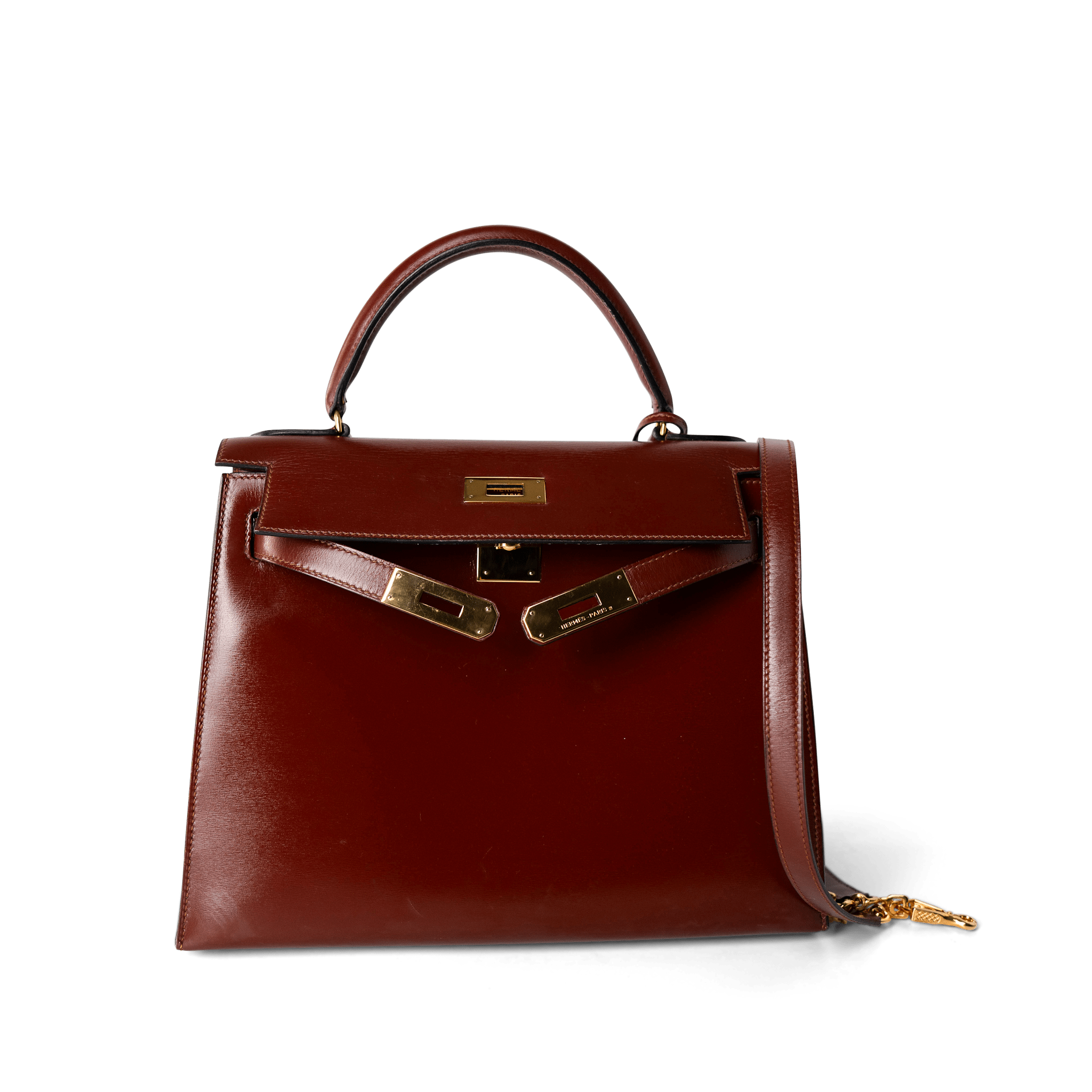 Hermes Kelly 28 Box Calfskin Rouge H Goldplated T Stamp REDELUXE