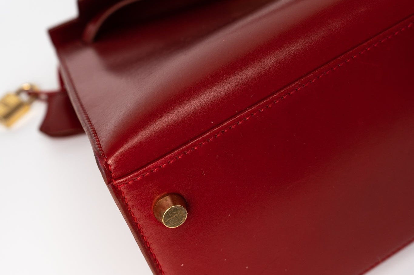 Hermes Handbag Hermes Kelly 32 Rouge Vif Veau Box Calfskin Leather Gold Plated Hardware 1998 B Stamp - Redeluxe