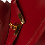 Hermes Handbag Hermes Kelly 32 Rouge Vif Veau Box Calfskin Leather Gold Plated Hardware 1998 B Stamp - Redeluxe