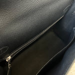 Hermes Handbag Hermes Kelly Sellier 25 Bleu Indigo Veau Epsom Leather Palladium Plated 2020 Y - Redeluxe