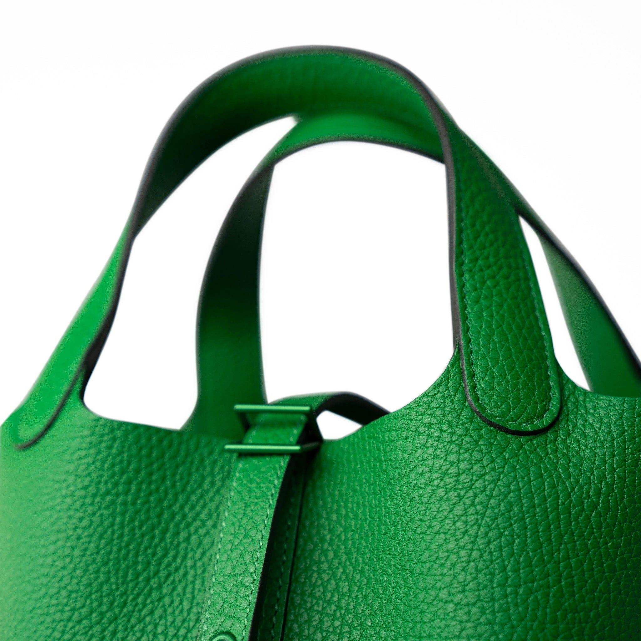 Hermes Handbag Hermes Picotin Lock PM So Green Bamboo Clemence - Redeluxe