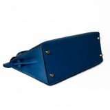 Hermes Handbag Hermes Vintage Kelly 28 Couchvel Blue France Y Stamp - Redeluxe