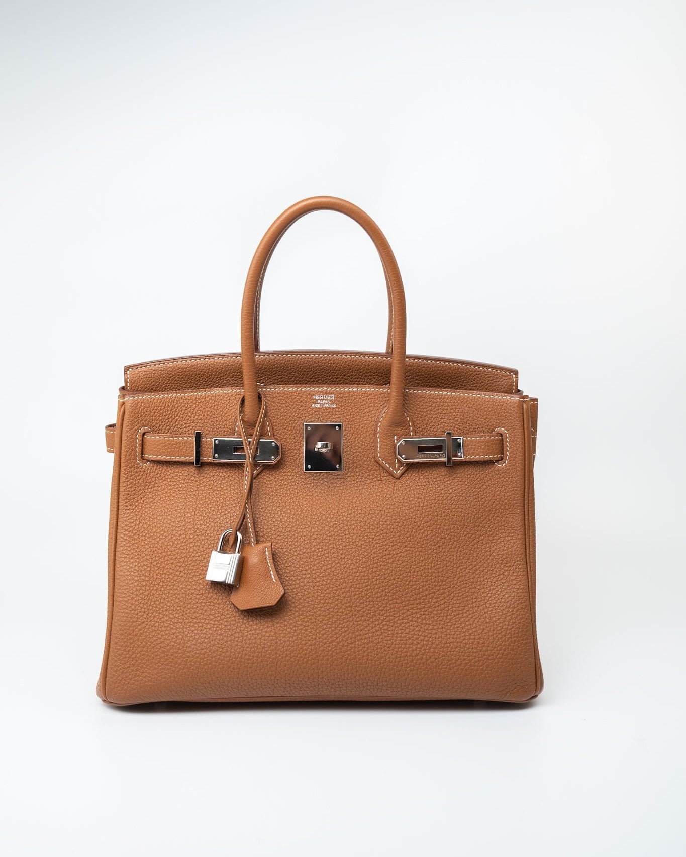 Hermes Handbag Installment of Birkin 30 Gold Veau Togo Leather Palladium Plated Hardware R - Redeluxe