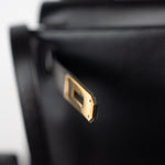 Hermes Handbag Kelly 28 Black Box Calfskin Leather Gold Hardware - Redeluxe