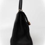 Hermes Handbag Kelly 28 Black Veau Togo Leather Gold Plated C Stamp - Redeluxe