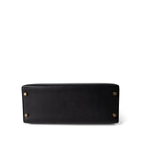 Hermes Handbag Kelly / Black Kelly Sellier 28 Black Ardennes Gold Plated A Square Stamp - Redeluxe