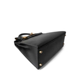 Hermes Handbag Kelly / Black Kelly Sellier 28 Black Ardennes Gold Plated A Square Stamp - Redeluxe