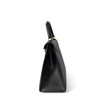 Hermes Handbag Kelly / Black Kelly Sellier 28 Black Ardennes Gold Plated A Square Stamp - Redeluxe