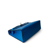 Hermes Handbag Kelly / Blue Kelly Pochette Swift Blue Zanzibar Palladium Hardware D stamp - Redeluxe