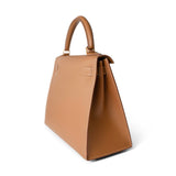 Hermes Handbag Kelly / Brown Kelly Sellier 28 Gold Natural Chamonix Plated A Square Stamp - Redeluxe