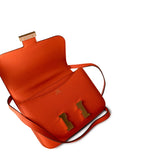 Hermes Handbag Orange / 18 / Epsom Orange Feu Constance 18 Veau Epsom Leather Gold Plated Hardware X Stamp - Redeluxe