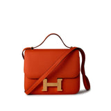 Hermes Handbag Orange / 18 / Epsom Orange Feu Constance 18 Veau Epsom Leather Gold Plated Hardware X Stamp - Redeluxe