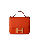 Hermes Handbag Orange / 18 / Epsom Orange Feu Constance 18 Veau Epsom Leather Gold Plated Hardware X Stamp - Redeluxe