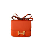 Hermes Handbag Orange / 18 / Epsom Orange Feu Constance 18 Veau Epsom Leather Gold Plated Hardware X Stamp - Redeluxe