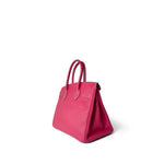 Hermes Handbag Pink Birkin 30 (Candy Model) Rose Tyrien / Rubis Veau Epsom Leather Palladium Plated P Square Stamp - Redeluxe