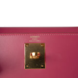 Hermes Handbag Pink Kelly 28 Rose Lipstick Veau Tadelakt Gold Plated Hardware C Stamp - Redeluxe