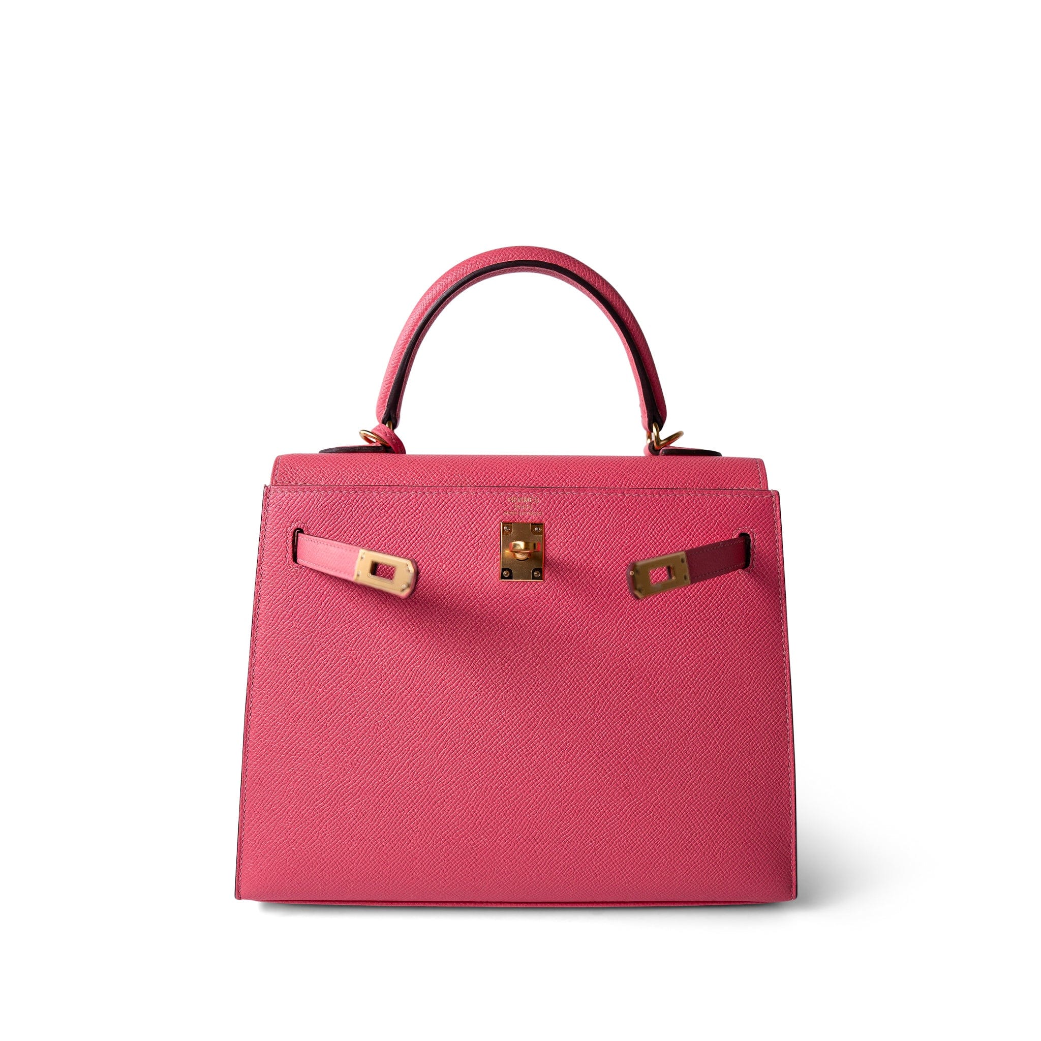 Hermes Handbag Pink / Kelly Kelly Sellier 25 Rose Azalee/ Pink Veau Epsom Gold Plated C Stamp - Redeluxe