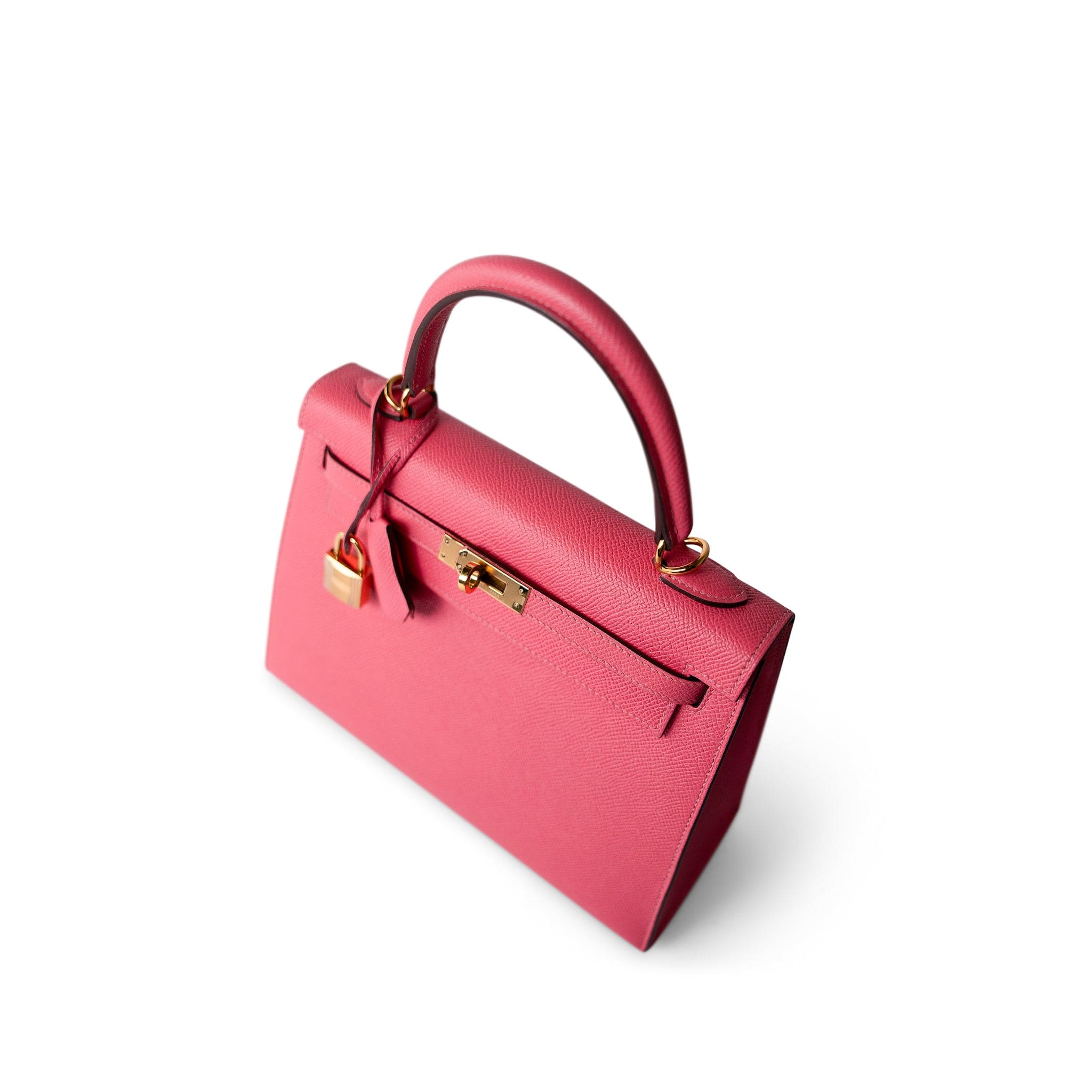 Hermes Handbag Pink / Kelly Kelly Sellier 25 Rose Azalee/ Pink Veau Epsom Gold Plated C Stamp - Redeluxe