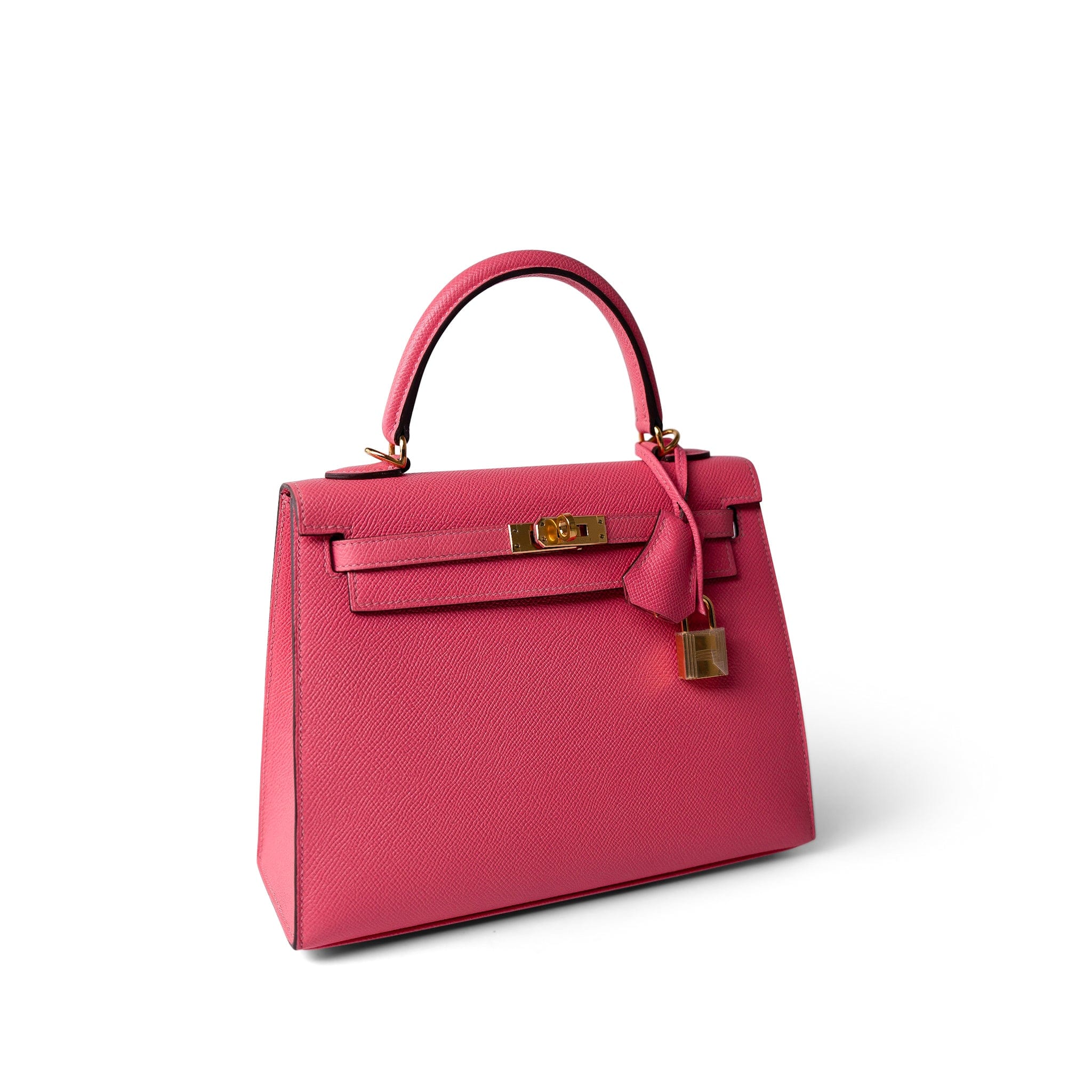 Hermes Handbag Pink / Kelly Kelly Sellier 25 Rose Azalee/ Pink Veau Epsom Gold Plated C Stamp - Redeluxe